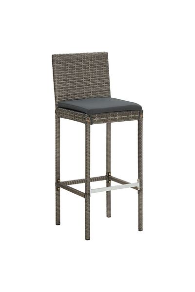 vidaxl 3 Piece Garden Bar Set Gray Solid Wood Acacia and Poly Rattan