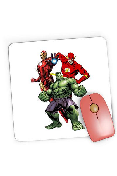 OEM Mousepad Gaming Ironman Hulk Flash Flying Hero Fantasy Comic Books, 21x19 см