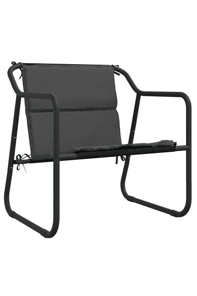 vidaxl 3 Piece Garden Lounge Set with Cushions Gray Steel