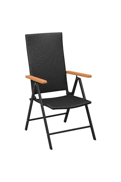 vidaxl 9 Piece Garden Dining Set Black and Brown