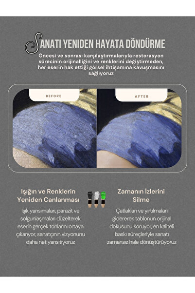 ART OF LEGACY Johannes Vermeer (İNCİ KÜPELİ KIZ 1665) Çerçeveli Klasik Vintage Duvar Tablo