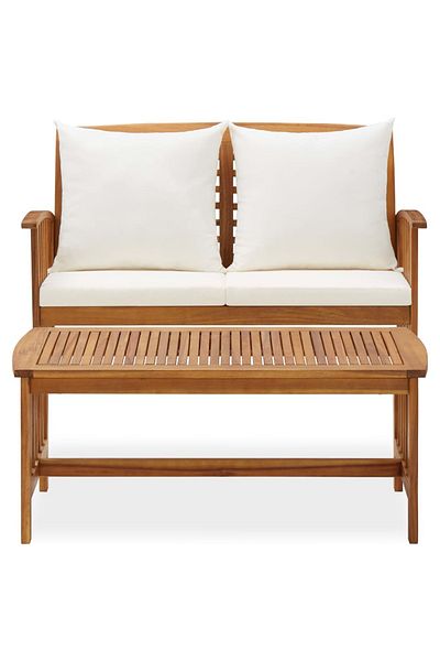 vidaxl 2 Piece Garden Lounge Set with Cushions Solid Acacia Wood
