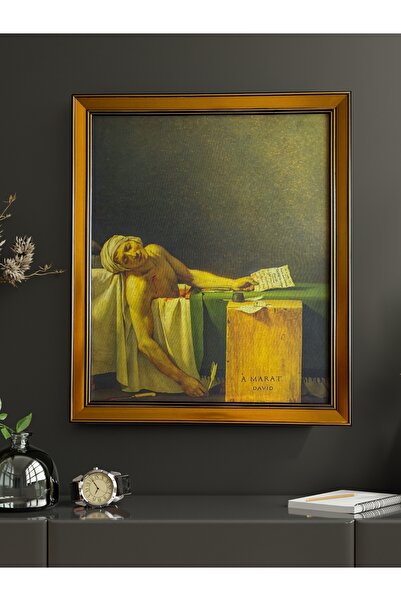 ART OF LEGACY Jacques Louis David (MARAT'IN ÖLÜMÜ 1793) Çerçeveli Klasik Vintage Duvar Tablo