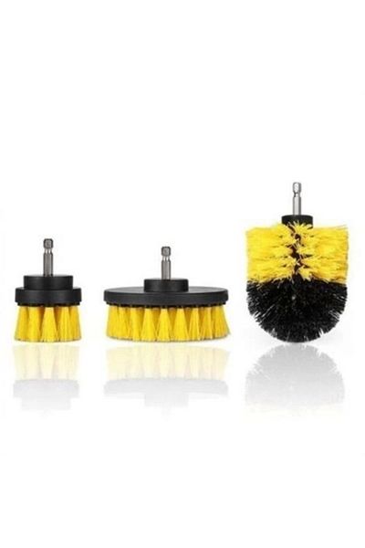 PRATİKOBA Bfs triple drill bit bathroom tub shower cabin car wheel seat washing cleaning brush set