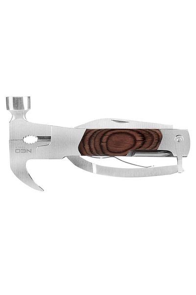 NEO Tool, multifunctional knife, 13 in 1, Survival model, wooden handle,