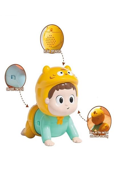 rexa Children's Head up Training Cute Chick Baby Electric Sound and Light Crawling Toys for Kids