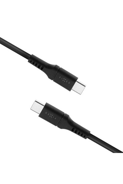 FIXED | Płynny kabel silikonowy USB-C/USB-C, 2m, 60W | FIXDLS-CC2-BK