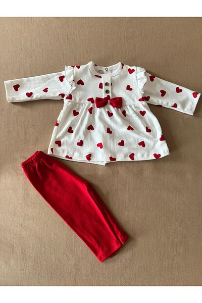 EM&FA TEKSTİL Cotton Bow Double Girl's Set