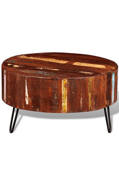 vidaxl Coffee Table Solid Reclaimed Wood Round