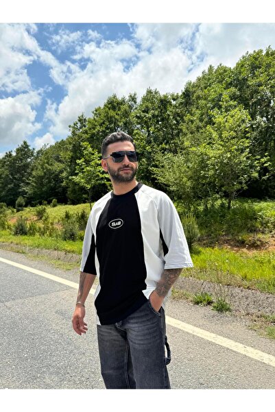 SCSARVİN Parçalı SAB Baskılı Oversize T-SHİRT PNC 1011