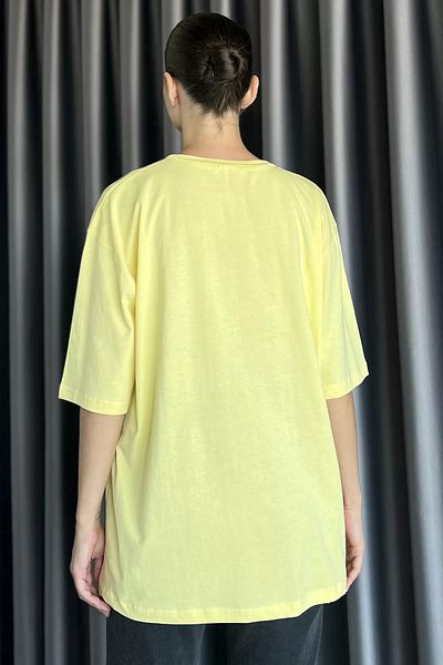 GÜLSELİ Κίτρινο Basic Casual γυναικείο T-shirt