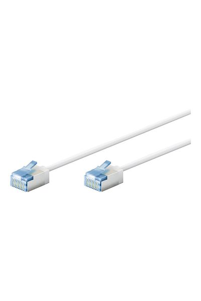 goobay 74326 Ultra-elastyczny kabel krosowy CAT 6A, wąski, U/FTP, 0,15 m, biały |