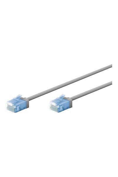 goobay 74219 Ultra-elastyczny kabel krosowy CAT 6A, wąski, U/UTP, 0,15 m, szary |