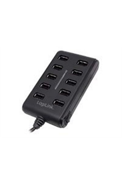 LogiLink UA0125 USB Hub 10-Port USB2.0 with power adapter 3.5A,