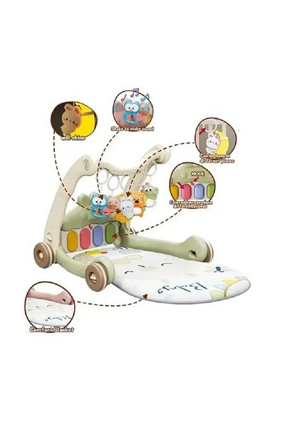 rexa Toddler Play Mat Music Piano Gym Rack Multi-function Baby Walker Toys Educational