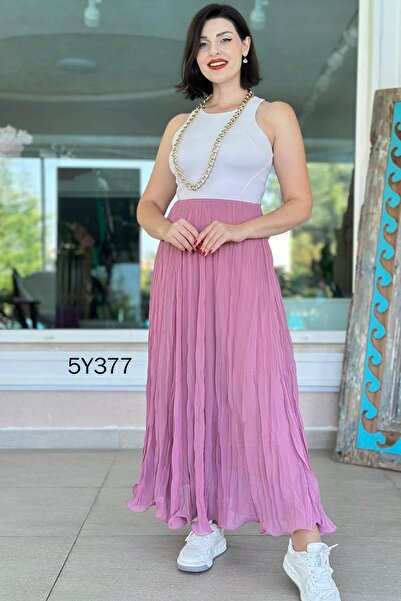 İnce Topuk Lined Chiffon Skirt 5Y377