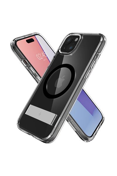Spigen Etui Ultra Hybrid S MagSafe z podstawką do iPhone 15 czarne