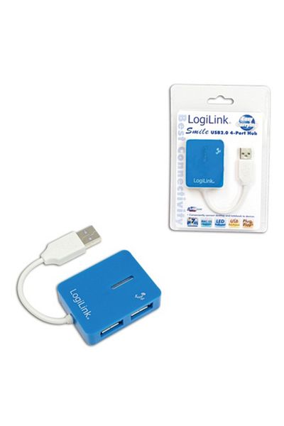 LogiLink Smile | 4-portowy koncentrator USB2.0 | Koncentrator - 4 porty | USB 1.1, USB 2.0