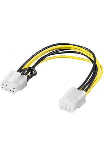 goobay | Kabel zasilający | Męski | 6-pinowy PCI Express | Żeński | 8-pinowy PCI Express | 19,5 cm