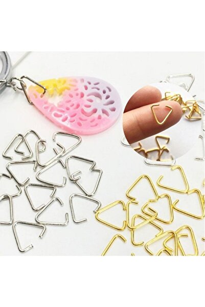 312 KONSEPT 50 τεμάχια Τριγωνικός δακτύλιος σύνδεσης 14x11 mm - χρώμα χρυσό