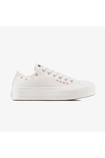 Converse Convese Chuck Taylor All Star Lift Floral Embroidery Low Top Unisex Krem Sneaker
