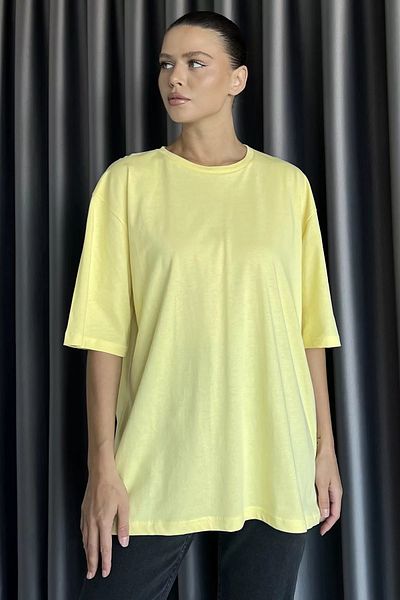 GÜLSELİ Κίτρινο Basic Casual γυναικείο T-shirt