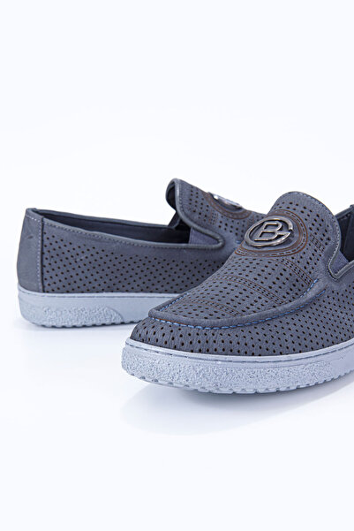 Vantaggio Мъжки мокасини от 100% естествена кожа, сиви набук Axis