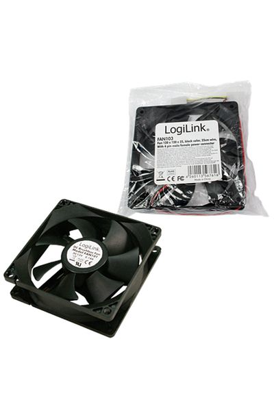 LogiLink | FAN103 | Czarny | Wentylator obudowy