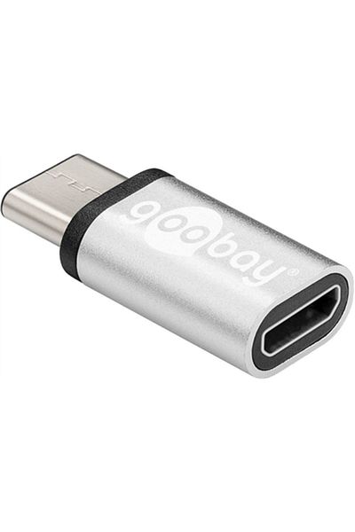 goobay | Męski | 24-pinowy USB-C | Żeński | 5-pinowy Micro-USB Typ B | Srebrny