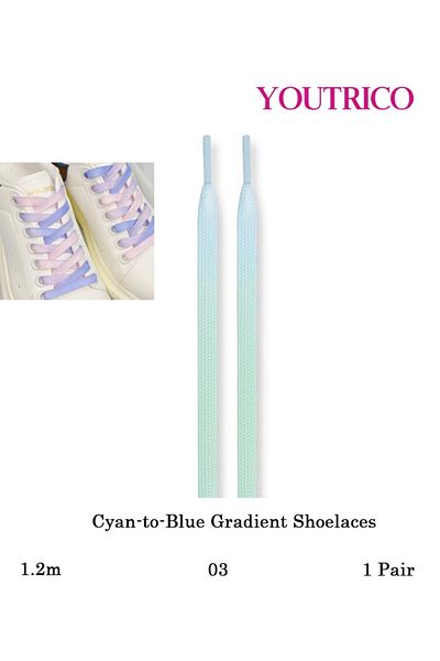 Youtrico 120cm Gradient Color Shoelaces - Vibrant Multicolor Laces for Sneakers 1 Pair