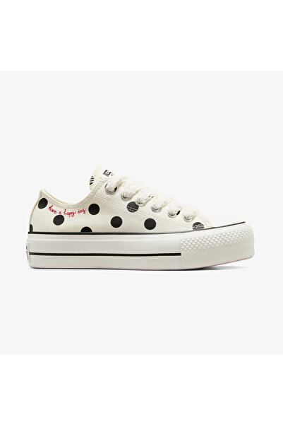 Converse Chuck Taylor All Star Lift Polka Dots Kadın Krem Platform Sneaker