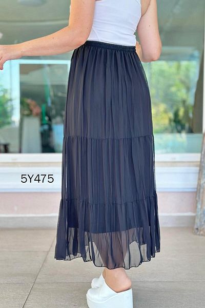 İnce Topuk 3 Layer Lined Chiffon Skirt 5Y475