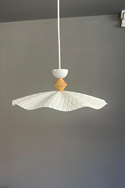 Bamyum Teyra Beyaz Tekli Avize Q Şapka Başlık Sarkıt Lamba Restoran Salon Aydınlatma