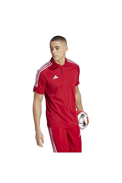 adidas Tiro 23 League Men's Red Polo Neck Polo T-Shirt