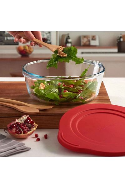 Paşabahçe Covered Pyrex - Transparent / Red - 2.2 Lt