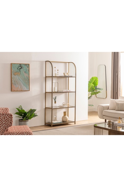 Vivense STREAM KİTAPLIK, PİRİNÇ, 80CM