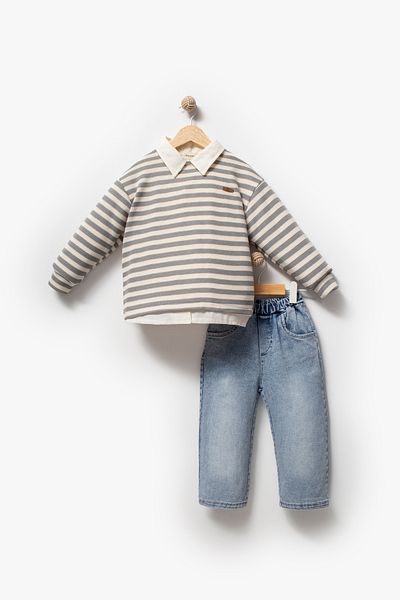 Jikko Baby Shirt Sweat Pants Set 9071