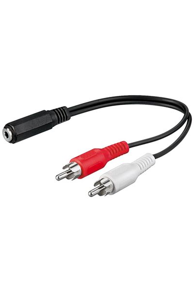 goobay | Adapter audio | Żeński | RCA x 2 | Mini-phone stereo 3,5 mm