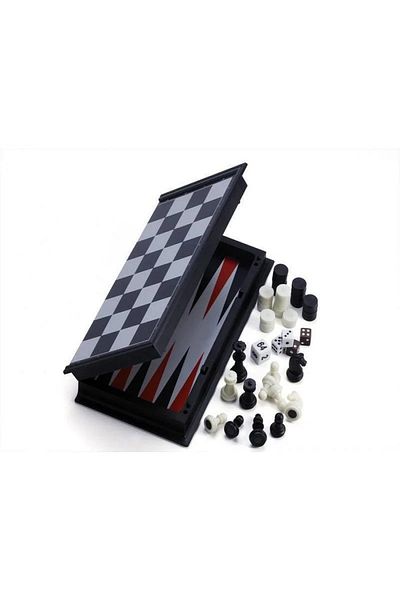 rexa 3-in-1 Magnetic Board Game Set – Chess, Checkers & Backgammon