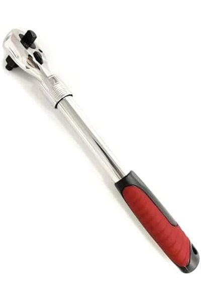 Generic 3-in-1 Extendable Ratchet Wrench Set, 72-Tooth, 46.3 cm Length, Carbon Steel, 1/2, 3/8, 1/4 Drive