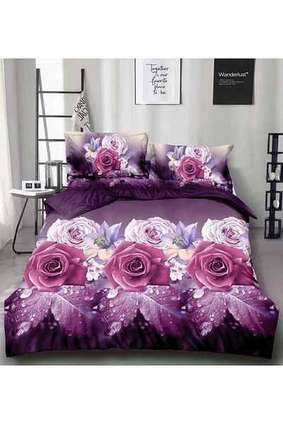 CHIRASO CHIRASO 3D Bedding Set, 4 pieces, ELASTIC Sheet 180x200+25cm, Duvet Cover 200x230cm, 2 Pillowcases