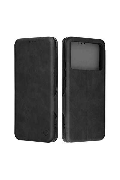 Techsuit Husă pentru Xiaomi Poco F6 Pro - Portofel Sigur Plus - Negru