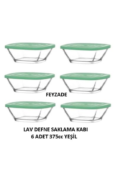 LAV Feyzade Laurel Storage Container Set 6Pcs 375Cc Pink or Green