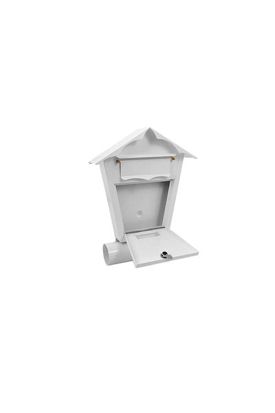 damech Mailbox, with space for newspaper, white, B6 format, 29.5&#215;7.5&#215;37.5 cm,