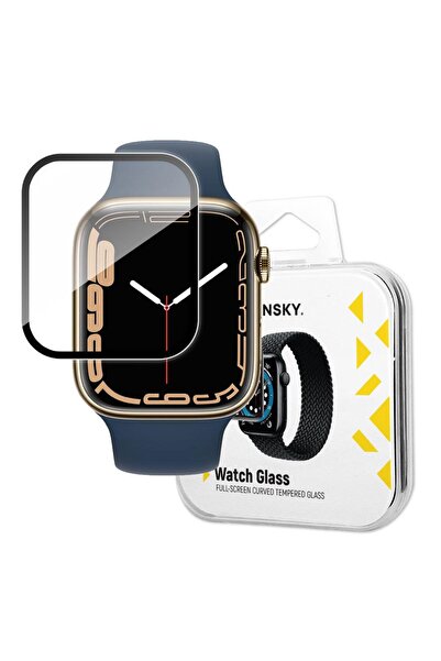 WOZINSKY Sticlă de protecție hibridă pentru Apple Watch 7/8/9 41mm, neagră