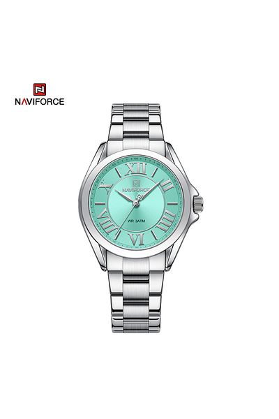 Naviforce NF5037 Modern Design Quartz Simple Fashion Waterproof Wristwatch Stainless Steel Band Girls Clock