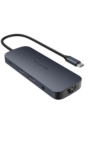 3DHyperStudio Hyper HyperDrive EcoSmart Gen.2 Dual HDMI USB-C 11-in-1 Hub w 140 W PD3.1 Pass-Thru -