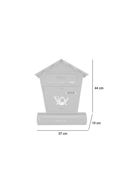 Strend Pro Mailbox, brown, 44x10x37 cm, Nestor