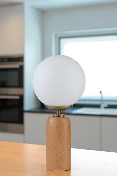 Lumexx Lole Naturel White Glass Table Lamp