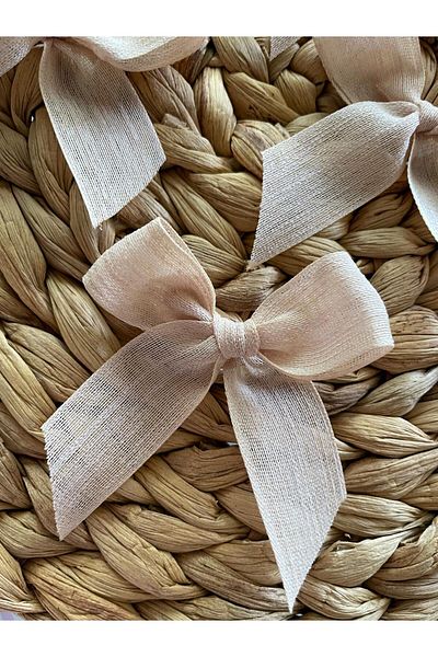HİMENİSA Linen Ribbon Bow Ready 25 Pieces